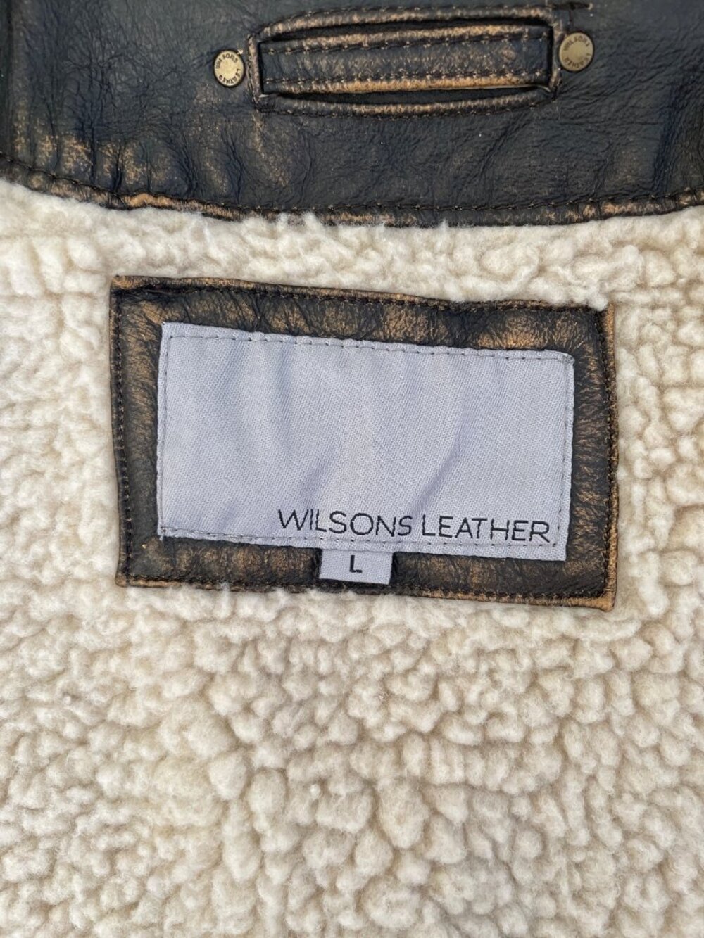 Wilson's Leather 100% Amelia Earhart Aviator Bomber Jacket Large Faux Fur - Picture 7 of 16